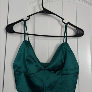 SHEIN Teal Satin Chemise